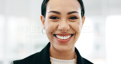 Happy, Accountant and portrait of business woman in an finance agency, startup or company office with growth. Development, laughing and young employee confident as a corporate manager at workplace