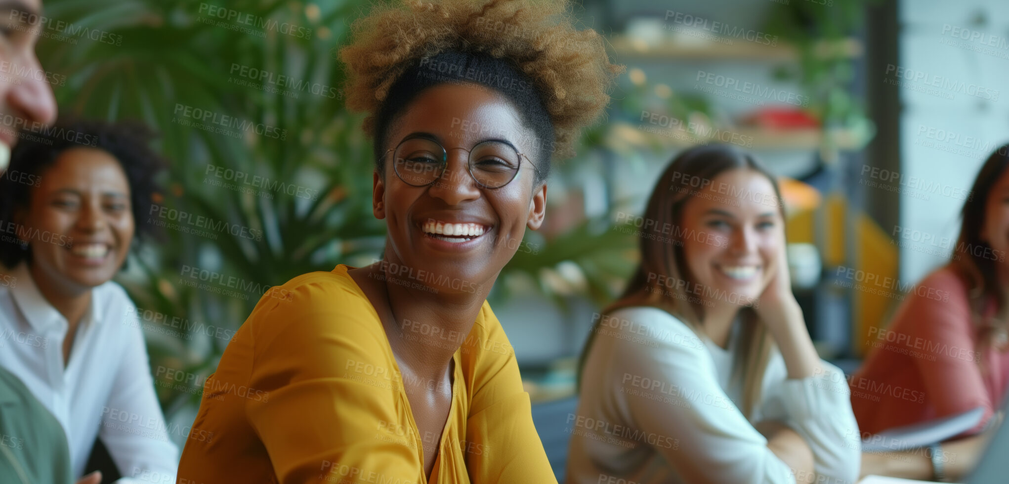 Buy stock photo Group, boardroom and business portrait in an office for collaboration, teamwork and sustainability. Confident, empowerment and diverse staff sitting together for meeting and leadership in workplace