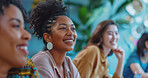 Woman, employee and business portrait in an office for presentation, seminar or trading workshop. Confident, female executive smiling or happy for marketing, strategy or leadership in workplace