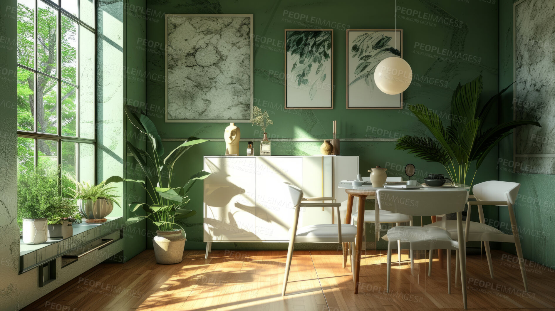 Buy stock photo Sunlight, room and serene ambiance for chill vibes, natural light and a calming atmosphere. Soft shadows, streaming sunlight and cozy furnishings create an idyllic space. Perfect for home decor blogs, real estate listings and relaxation-focused visuals.