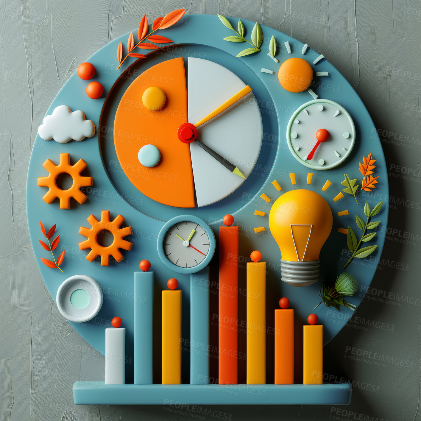 Buy stock photo 3d graphs, management and budget strategy or corporate, accounting and  Planning for company cost, sales and credit to save money. Financial data, graphs and charts to analyze numbers on background.