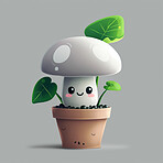 Pot plant, cute and artistic illustration. Incorporating adorable plant illustrations into décor, adding charm and sweetness. Elevate spaces with charming illustrations.