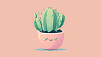 Pot plant, cute and artistic illustration. Incorporating adorable plant illustrations into décor, adding charm and sweetness. Elevate spaces with charming illustrations.