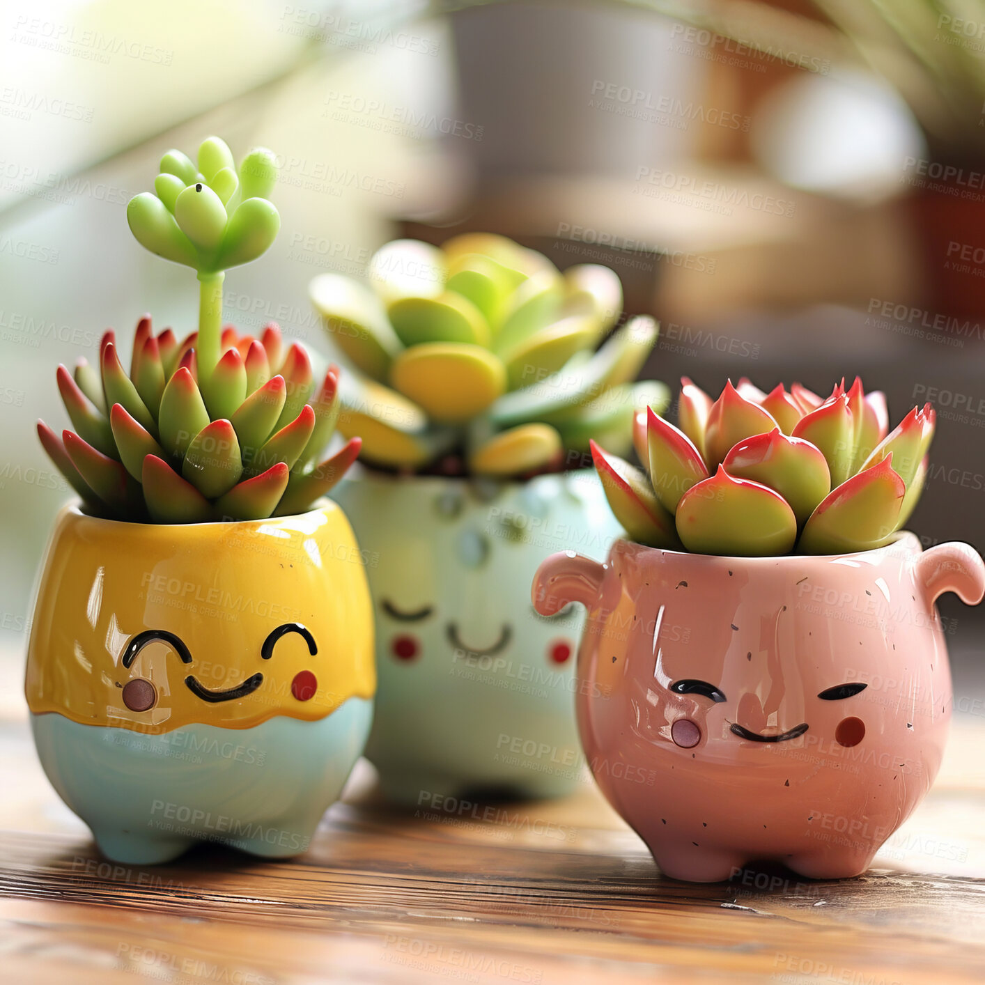 Buy stock photo Pot plant, cute and artistic illustration. Incorporating adorable plant illustrations into décor, adding charm and sweetness. Elevate spaces with charming illustrations.