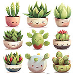 Pot plant, cute and artistic illustration. Incorporating adorable plant illustrations into décor, adding charm and sweetness. Elevate spaces with charming illustrations.