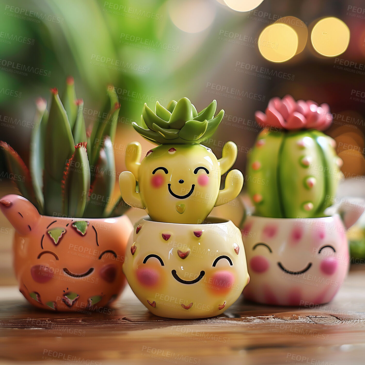 Buy stock photo Pot plant, cute and artistic illustration. Incorporating adorable plant illustrations into décor, adding charm and sweetness. Elevate spaces with charming illustrations.