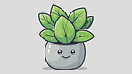 Pot plant, cute and artistic illustration. Incorporating adorable plant illustrations into décor, adding charm and sweetness. Elevate spaces with charming illustrations.