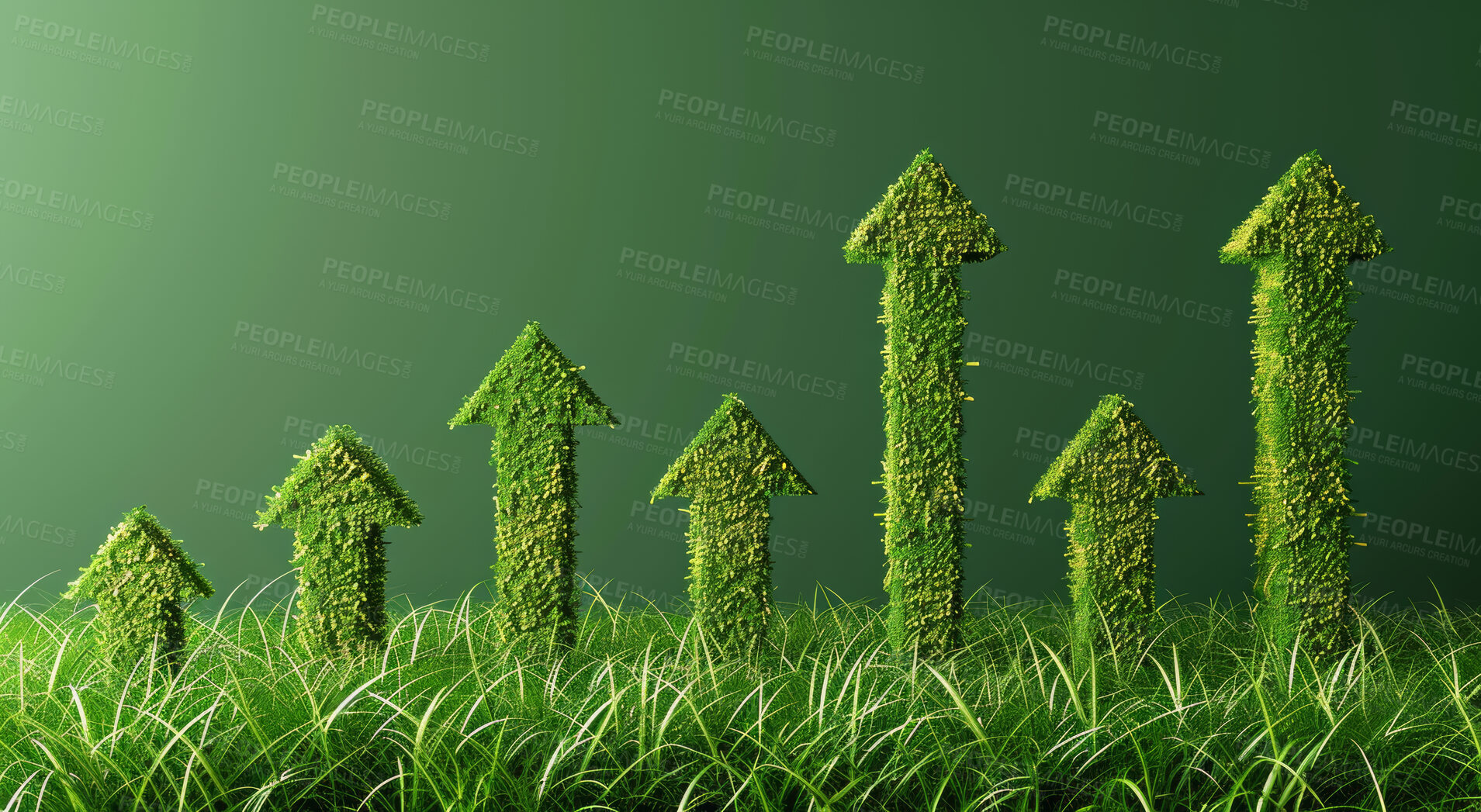 Buy stock photo Green Arrow, stock market and finance background design for business, economy and global inflation. Graphic, seo or marketing strategy graphic wallpaper for banking, investment growth and trading.