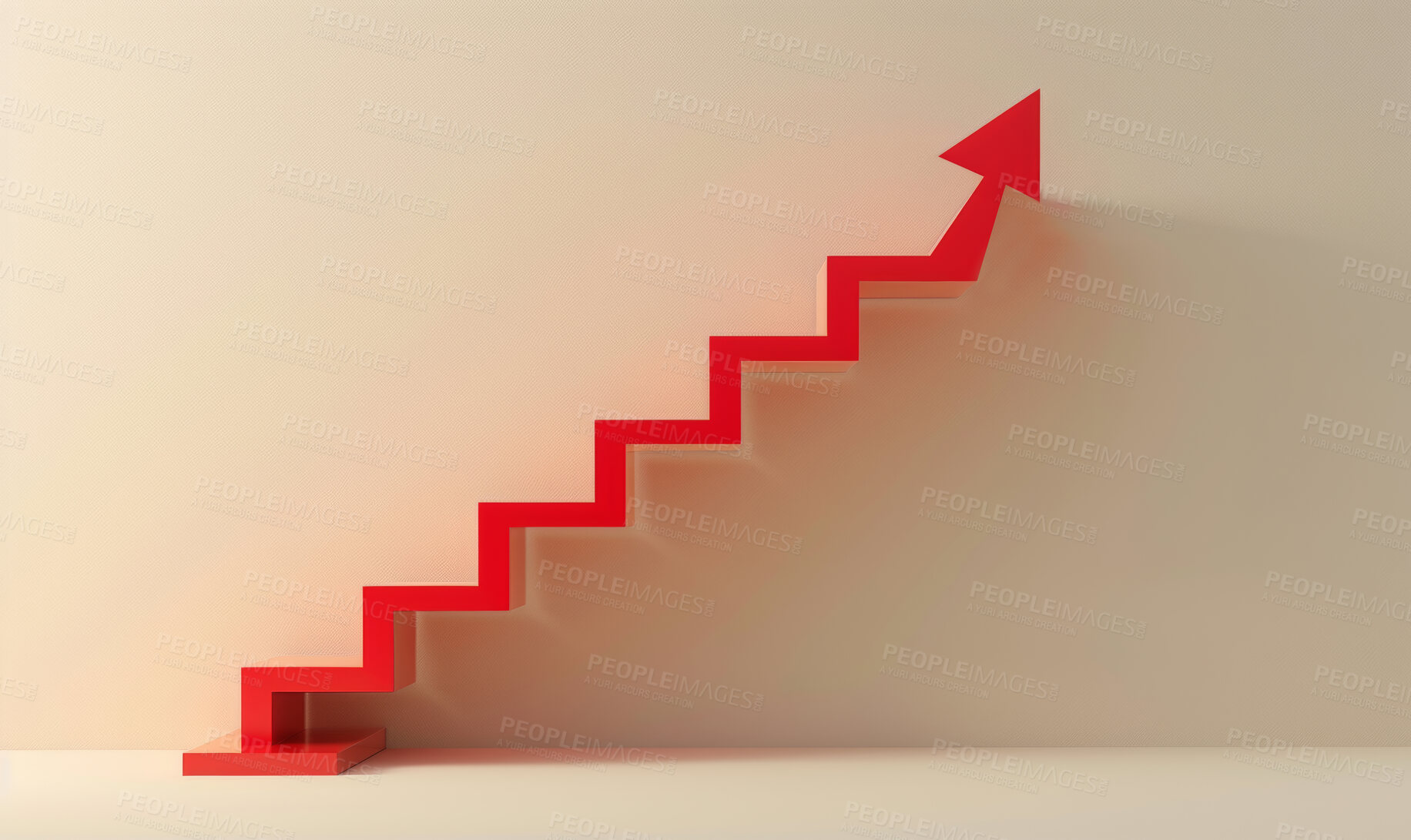 Buy stock photo Red Arrow, stock market and finance background design for business, economy and global inflation. Graphic, seo or marketing strategy graphic wallpaper for banking, investment growth and trading.