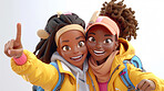 African female, 3D and illustration for animation, happy or friendship concept for mock up. Realistic, innovative rendering. Graphic, design and creative inspiration in cutting-edge visuals.