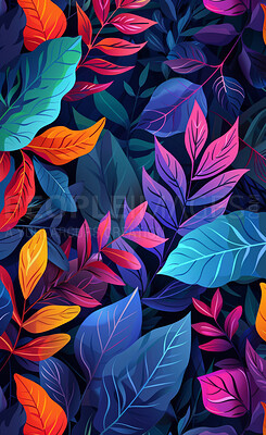 Background, wallpaper or abstract plants on canvas for wall frame, backdrop or print. Colourful, creative art or beautiful texture painting for interior artwork, copyspace and creativity inspiration