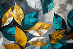 Background, wallpaper or abstract plants on canvas for wall frame, backdrop or print. Colourful, creative art or beautiful texture painting for interior artwork, copyspace and creativity inspiration