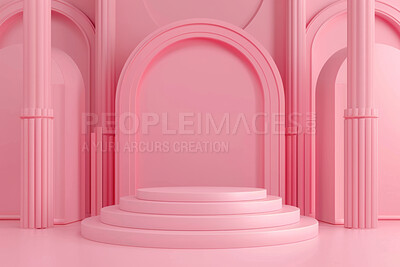 Podium, studio or stage design template for your beauty product placement, advertising or marketing backdrop. Empty, modern and beautiful platform for business branding, background or showroom mockup