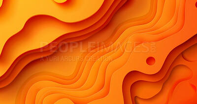 Abstract, paper and creative design in the style of curves for backdrop, wallpaper or graphic poster advertising with copyspace. Orange, layers and craft template for background, banner or mockup
