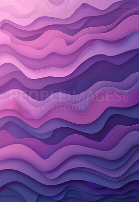 Abstract, paper and creative design in the style of curves for backdrop, wallpaper or graphic poster advertising with copyspace. Purple, layers and craft template for background, banner or mockup