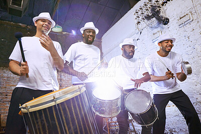 Buy stock photo Shot of an ethnic group performing indoors