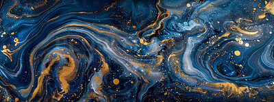 Galaxy, creative and paint wallpaper with marble glitter as splash background with artwork lines, banner or fluid. Liquid, texture and ripple flow with cosmic pattern or abstract, swirl or design