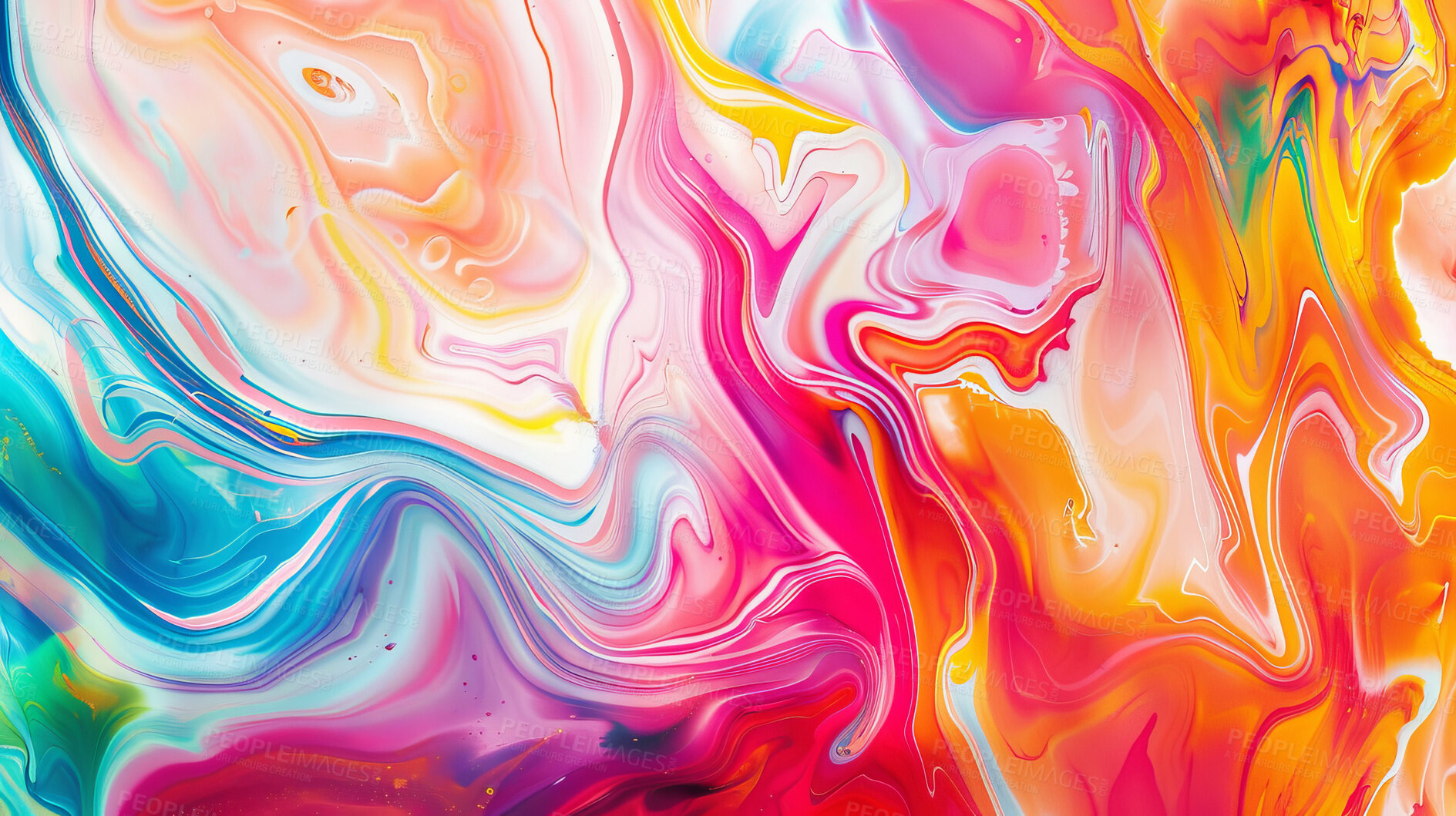 Buy stock photo Background, oil painting and swirl texture with space on canvas for art, creative or liquid effect and style. Gradient, pattern and wallpaper for acrylic or colourful backdrop and dynamic artwork