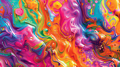 Magic, oil painting and swirl texture with space on canvas for art, creative or liquid effect and style. Bubble, pattern and wallpaper for acrylic or colourful backdrop and dynamic or fluid artwork