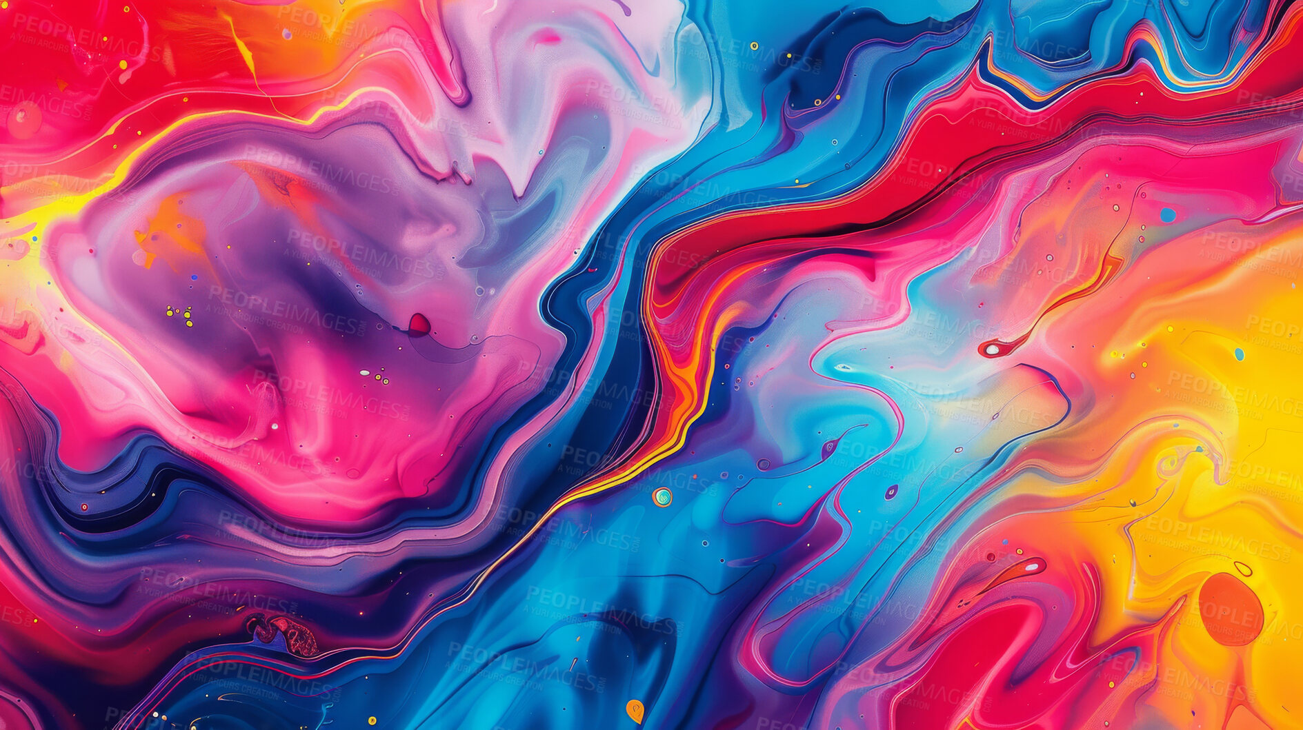 Buy stock photo Oil painting, picture and swirl texture with space on canvas for art, creative or liquid effect and style. Mural, pattern and wallpaper for acrylic or colourful backdrop and dynamic or fluid artwork