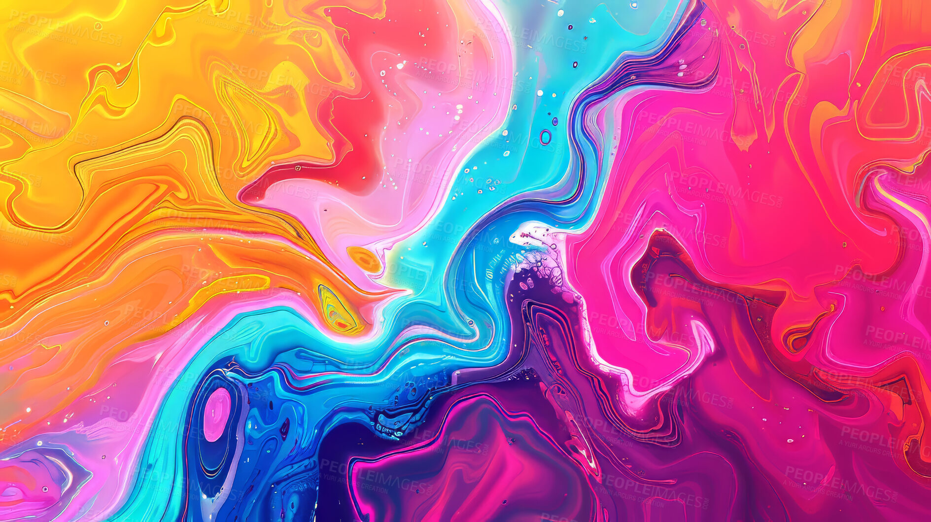 Buy stock photo Background, oil paint and swirl texture with space on canvas for art, creative or liquid effect and style. Ink, pattern and wallpaper for acrylic or colourful backdrop and dynamic or fluid artwork