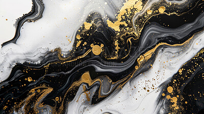 Texture, marble and abstract with gold for art or wallpaper, luxury or smoke or macro for particles. Waves, banner and painting with light for poster or illustration, creativity or wealth in graphic