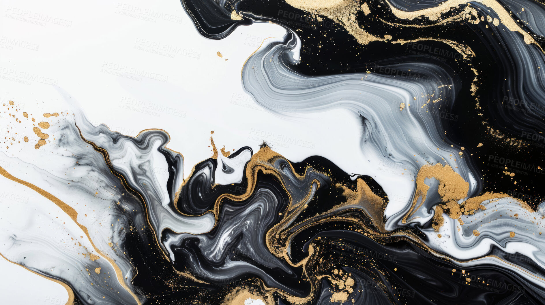 Buy stock photo Texture, marble or art with mineral for abstract or wallpaper, luxury or smoke or macro for particles. Waves, banner or painting with light for poster or illustration, creativity or wealth in graphic