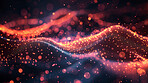 3d, abstract or art of bokeh, waves or futuristic, space or fire as virtual reality wallpaper. Red, dots or lines of stars, energy or flow of particle, graphic or design as creative gaming aesthetic