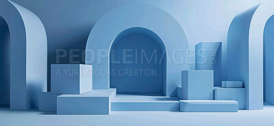 Podium, pillar and product placement with mockup in studio for display or brand advertising or collaboration. Pedestal for cosmetics presentation or promotional setup, demonstration and blocks.