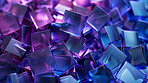 3D, glass reflection and prism with with neon light closeup for art, creative and refraction. Abstract, diamond and effect with still life structure of transparent precious stone or crystal object