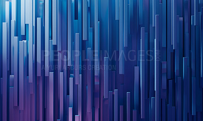 Abstract, geometric and 3D bars with futuristic for digital, rendering and gradient in shapes. Wallpaper, big data and illustration in graphic or cubic for display or background with texture