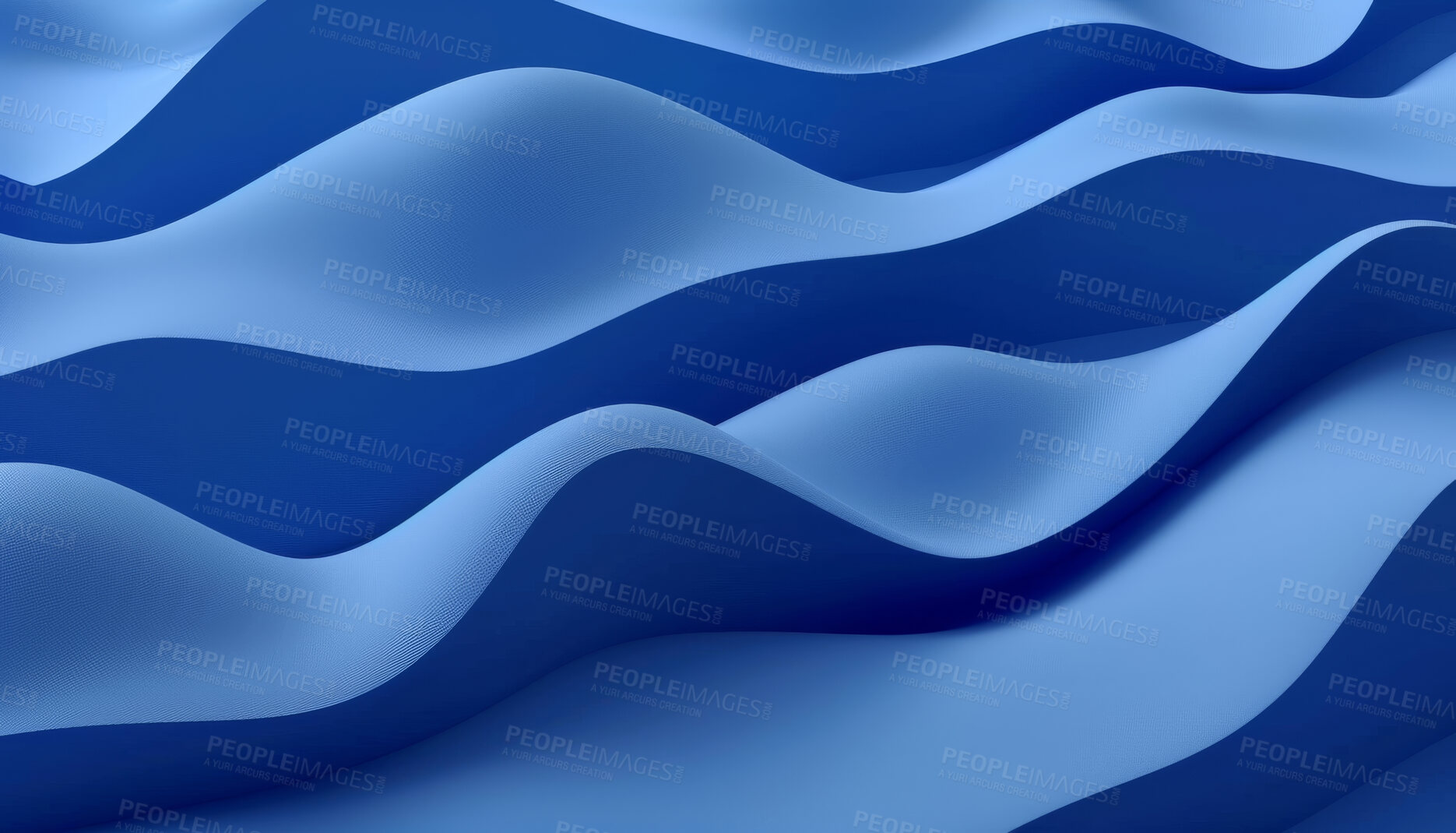Buy stock photo Blue, 3d and abstract background with wave texture for wallpaper, computer and virtual system. Color, graphic and digital backdrop with pattern for web design, creative and illustration or technology