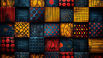 Ethnic, art and abstract square pattern for background, wallpaper and heritage museum. Cultural, native and creative tribal design for backdrop, gallery or ornament, decor and exhibition or gift bag