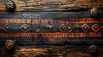 African, texture and wood with geometric, background and tribal art or wallpaper backdrop. Traditional, decoration and design with color, vintage and abstract carving or paint for dynamic shape