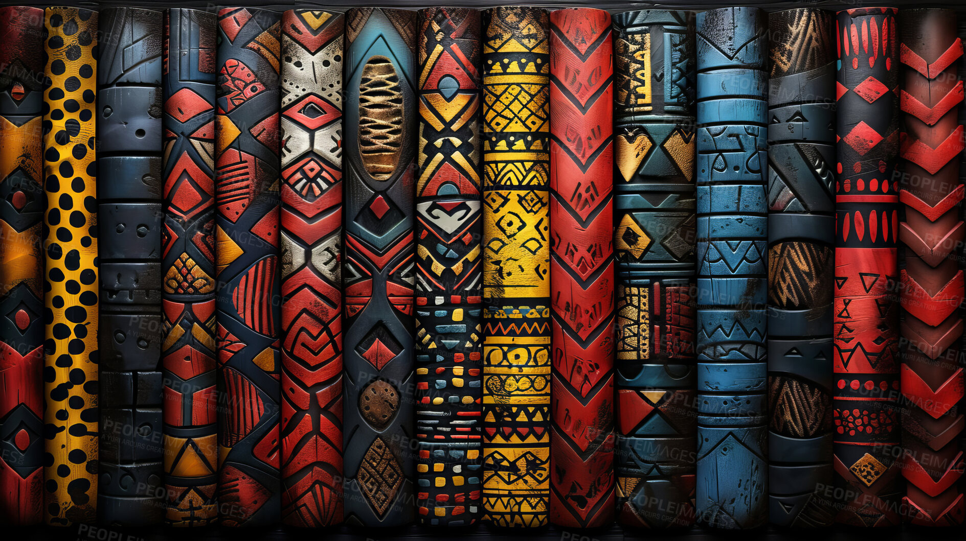 Buy stock photo Frame, African and ancient art, pattern and tribal, texture and background, object and culture in illustration.Textile, design and creative with lines, style and decoration, vintage and shape