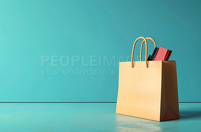 Advertising, mock up and space with shopping bags for customer, sale and discount for retail store. Promotion, studio and brand or product placement, buy or purchase on background for marketing