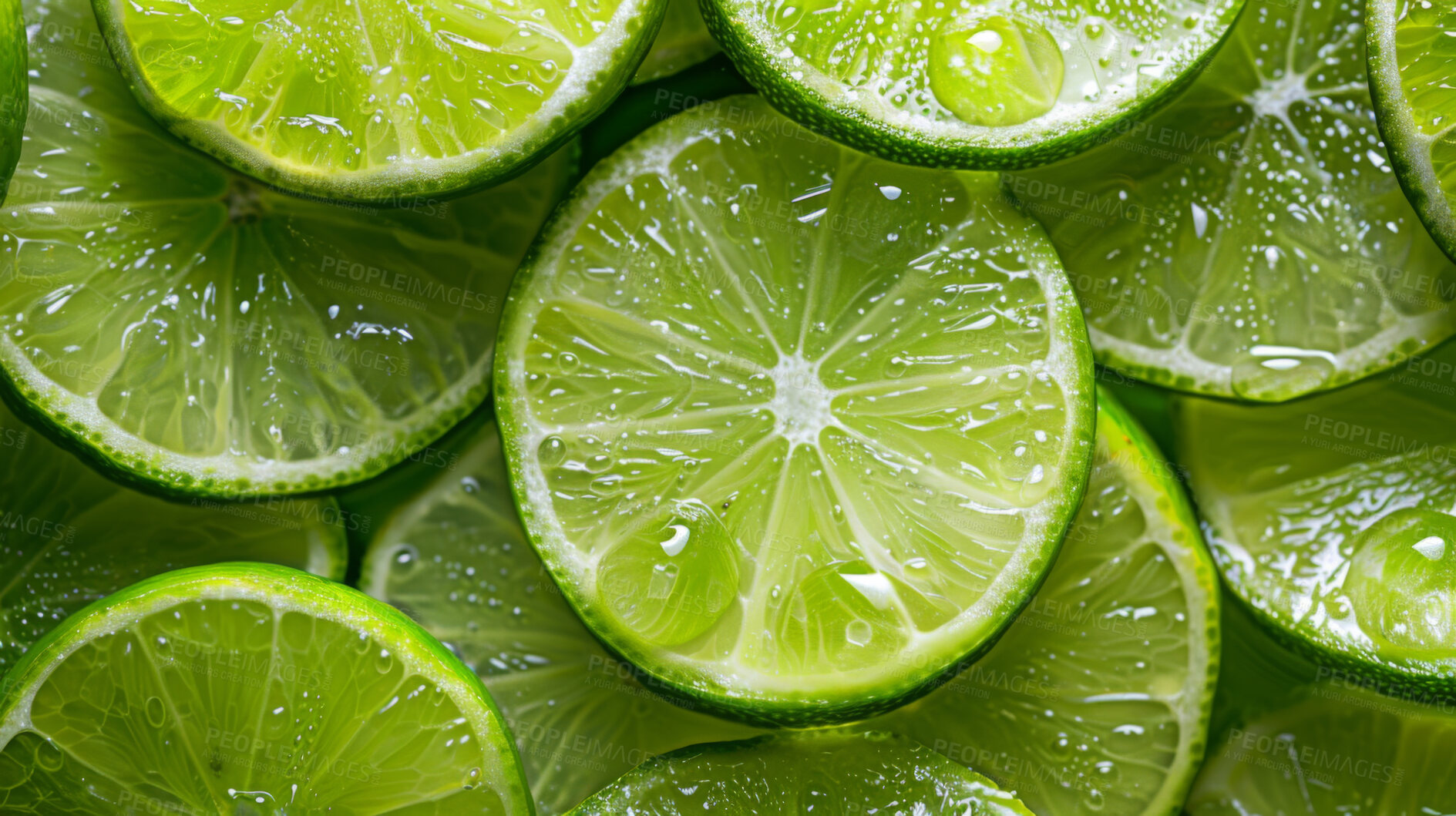 Buy stock photo Lime, fruit and wallpaper with nutrition vitamin for immune boost benefits, fiber or lose weight. Health, wellness and background or organic food with raw juice for detox diet, antioxidants or citrus