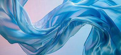 Buy stock photo Wallpaper, flowing and background in abstract, wave and fluid of art, design and 3d render of banner. Creative, blue and texture of graphic, decor and gradient of color,  illustration and curves