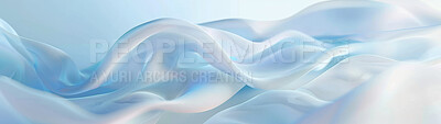 Wallpaper, wave and fabric with art background for banner with lines, blue color and material texture. Creative poster, flow pattern and abstract cloth with satin textile, artistic ripple and swirl