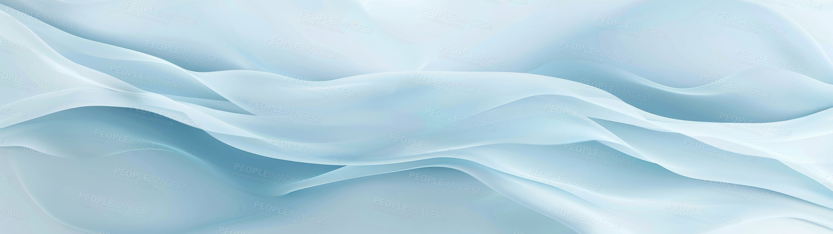 Buy stock photo Wallpaper, wave and fabric with design background for banner with lines, blue color and material texture. Creative poster, art pattern and abstract cloth with satin textile, artistic ripple and swirl