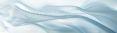 Buy stock photo Wallpaper, wave and design with art fabric for banner with lines, blue color and material texture. Creative poster, flow pattern and abstract cloth with satin textile, artistic ripple and background