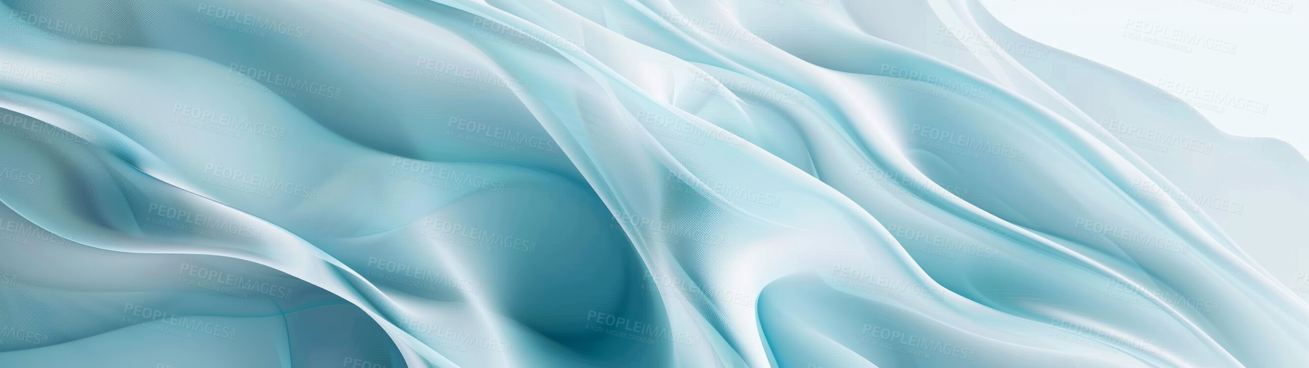 Buy stock photo Wallpaper, wave and design with fabric background for banner with lines, blue color and material texture. Creative poster, fluid pattern and abstract cloth with satin art, artistic ripple and swirl