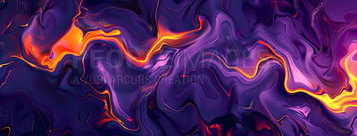 Buy stock photo Wallpaper, neon and gradient of wave, art and design of illustration, banner and graphic of background. Creative, digital and tech of fluid, render and vibration of pattern and lines of flow of form