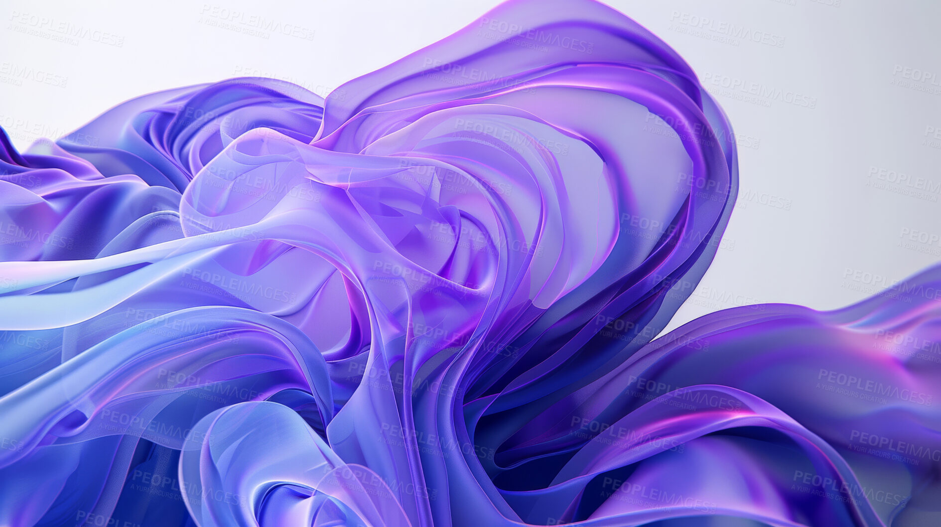 Buy stock photo Wallpaper, abstract and art of wave, fluid and design of illustration, future and graphic of background. Creative, digital and tech of neon, render and vibration of pattern and lines of flow of form