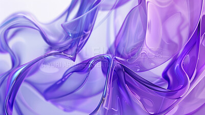 Buy stock photo Abstract, purple and liquid with flow waves for wallpaper with vibrant swirl with marble effect. Glass, design and art with creative pattern for background with textures for violet with shape