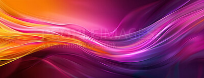 Buy stock photo Wallpaper, sound wave and design with art background for banner with lines, colorful and material texture. Creative poster, flow pattern and abstract cloth with satin fabric, psychedelic and swirl