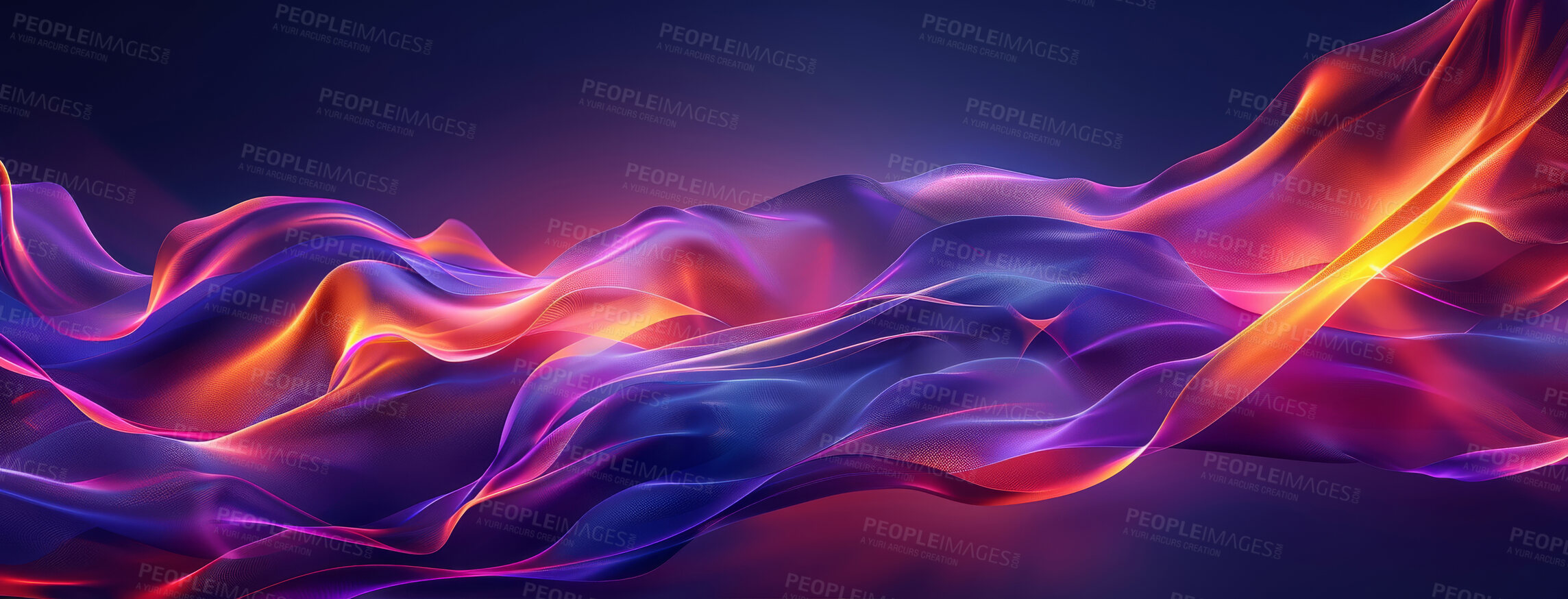 Buy stock photo Background, abstract and banner with wave, creative and decoration with graphic artistic design. Textures, modern style or digital illustration with pattern, vibrant or smooth with flow or innovation