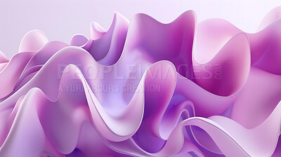 Buy stock photo Abstract, art and purple pattern for texture with wallpaper, design or background artwork. Creative, textile and wave shape for solid fabric, cloth or material for flow and fold for color backdrop.