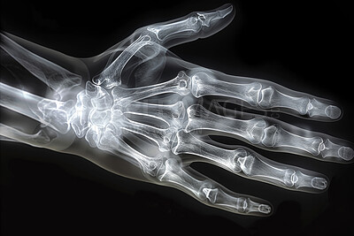 Xray, anatomy and hand skeleton on film, body injury and scan and vertebrae or radiology examination. Joints, electromagnetic radiation and bone image or internal structure, assessment and health