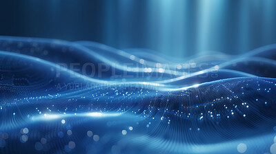 Buy stock photo Cloud, connect and data motion or waves, information technology and cyber space or program for network. Computing and futuristic internet service for connectivity, server and software transmission